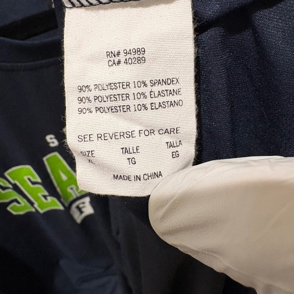 New Era Seattle Seahawks Football NFL Team Apparel XL T-Shirt Navy Green - Picture 7 of 10